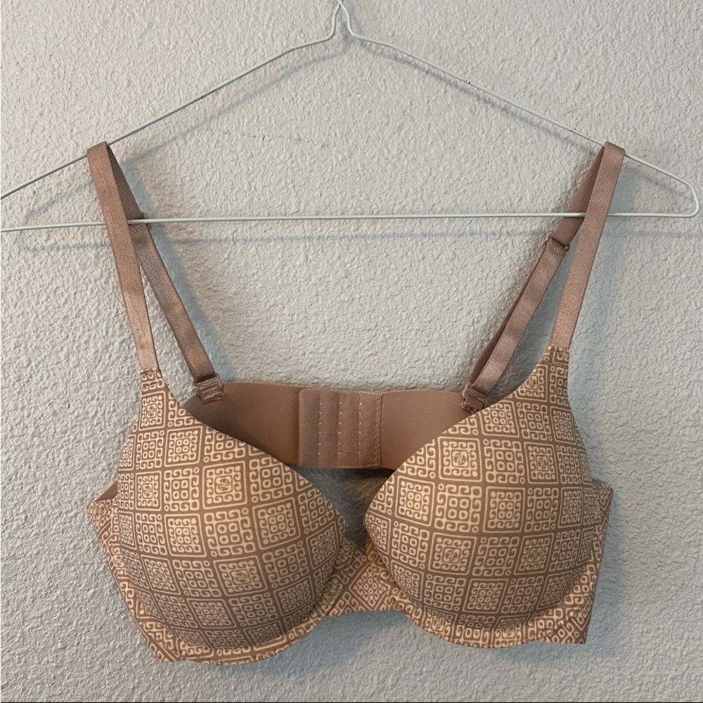 Adrienne Vittadini Studio Push Up Bra 34B Nude Printed